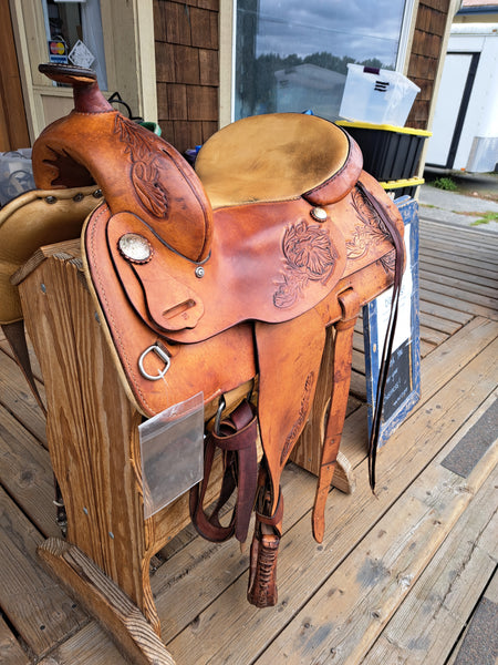 16" Hereford Tex Tan Flex Tree Trail Saddle Western Saddle