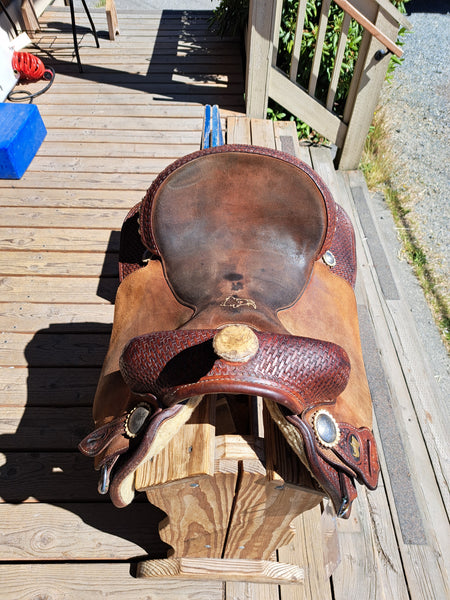 14" About the Horse Black Rhino Barrel Saddle