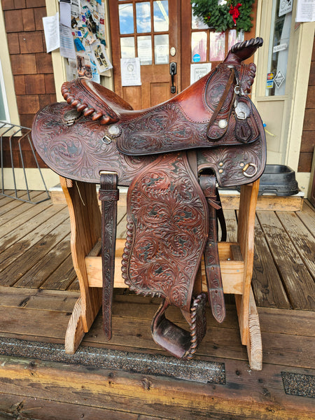 16" Vintage Broken Horn Western Equitation Show Saddle