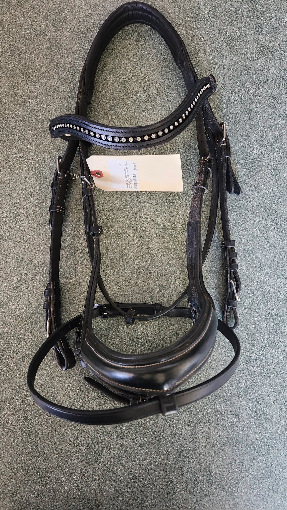 FULL Horze Ergonomic English Bridle with crystal browband