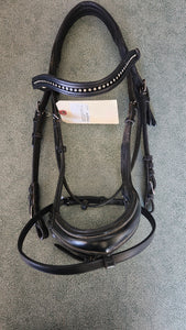 FULL Horze Ergonomic English Bridle with crystal browband