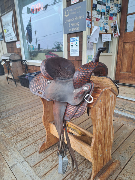14.5" Double J Pozzi Pro Barrel Racing Saddle