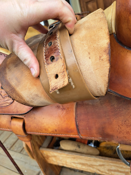 16" Hereford Tex Tan Flex Tree Trail Saddle Western Saddle