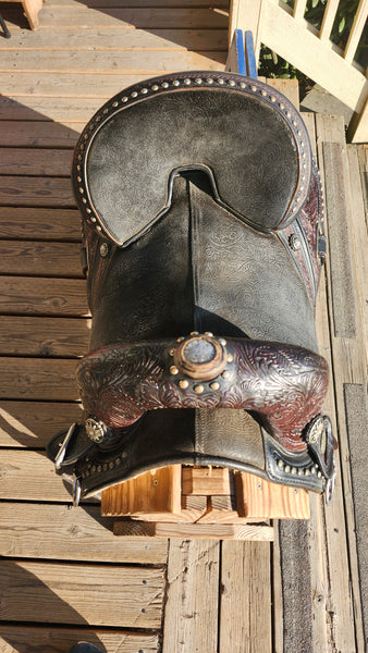 14.5" Tammy Fischer by Circle Y Treeless Barrel Saddle