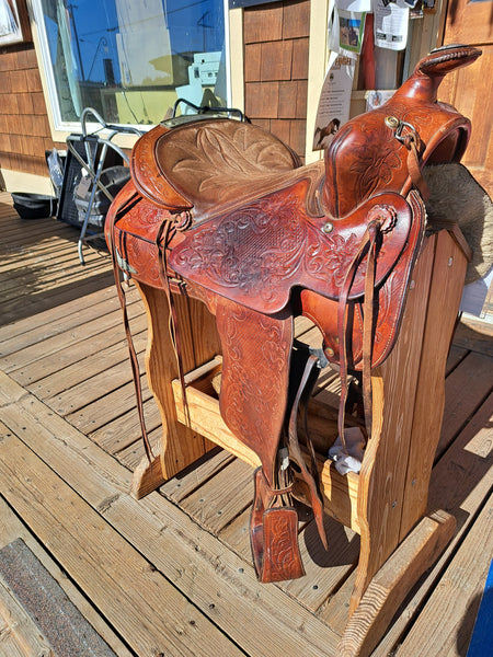 15" Vintage TexTan Western Saddle