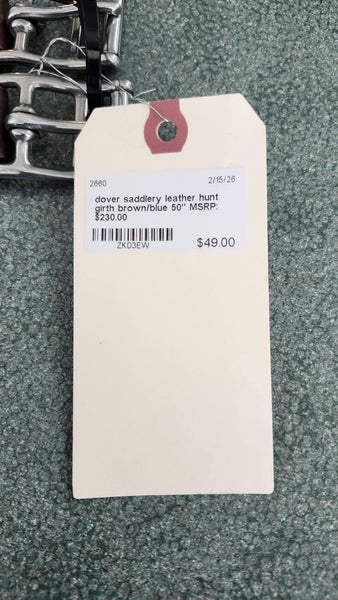 50" Dover Saddlery Leather Hunt Girth