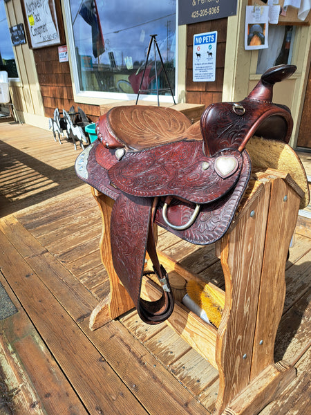 15.5" Vintage Hereford Tex Tan Western Saddle