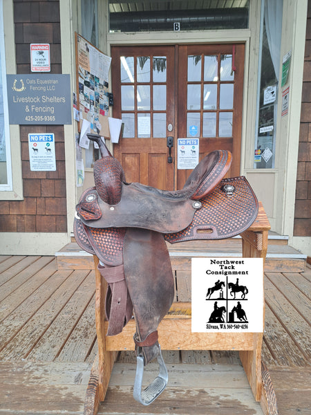 14.5" Double J Pozzi Pro Barrel Racing Saddle