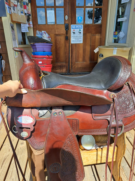 17" Circle Y Basket Flower Trail Saddle