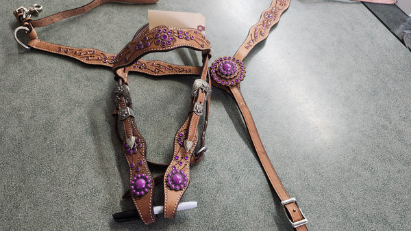 Tooled Leather Tack Set