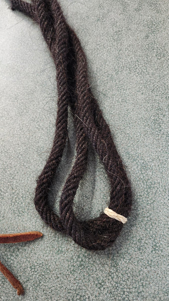 Horsehair split reins with rawhide accents