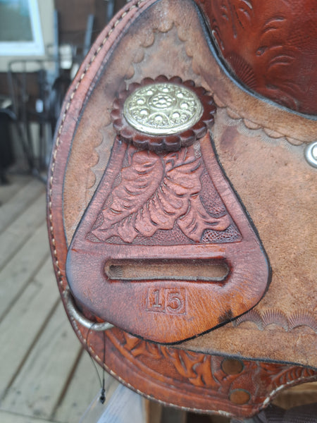 15" Hereford Tex Tan Barrel Racing Saddle