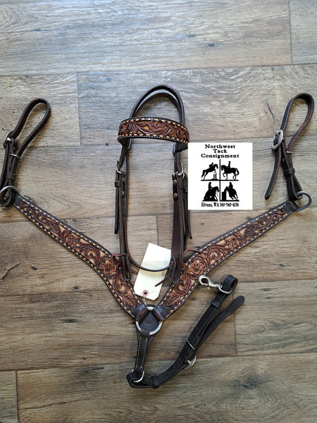 Circle Y Tooled Breast Collar Set