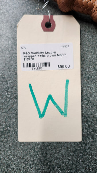 K&S Saddlery Leather Wrapped Bosal