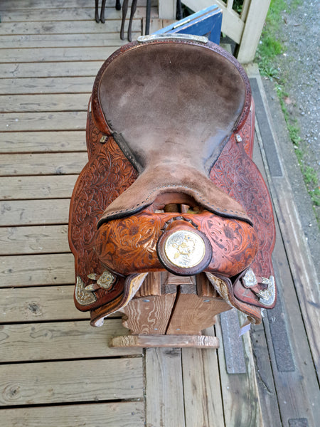 15" Vintage Circle Y Barrel Saddle