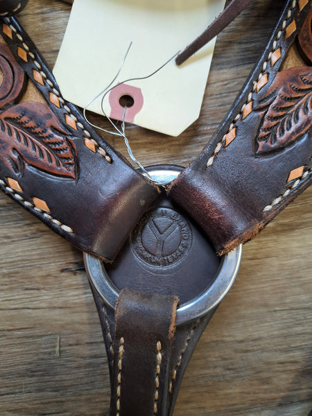 Circle Y Tooled Breast Collar Set