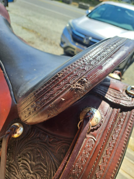17" Circle Y Basket Flower Trail Saddle