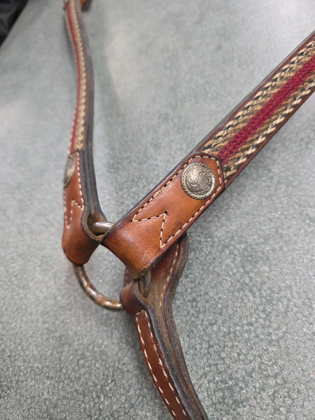 Western breast collar w/ horsehair & silver conchos