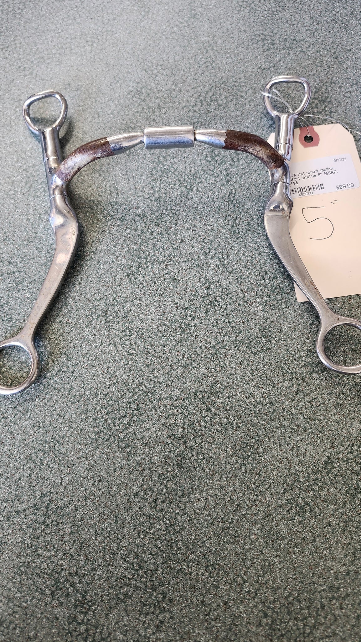 5" Myler Flat Shank Mullen Comfort Snaffle