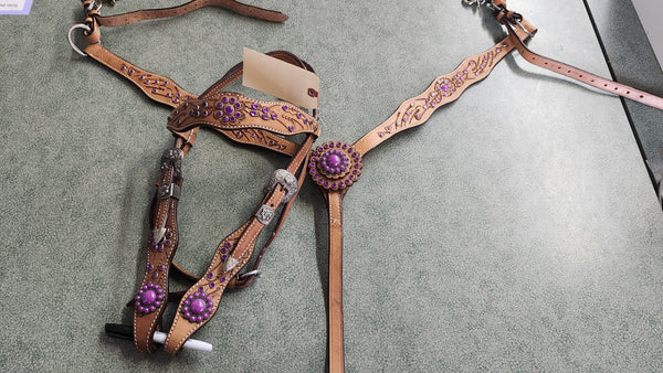 Tooled Leather Tack Set