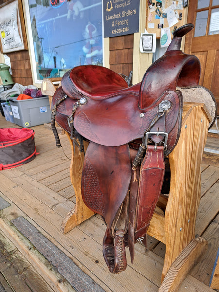 16" Diamond H Western Saddle
