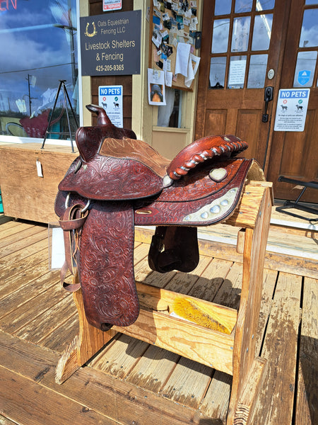 15.5" Vintage Hereford Tex Tan Western Saddle
