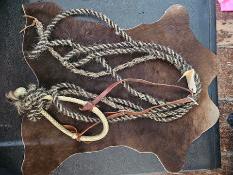 Rawhide Bosal w/ hanger and mecate reins