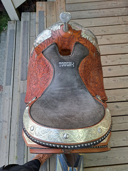 14" Tough 1 Silver Royal Extreme Silver Show Saddle