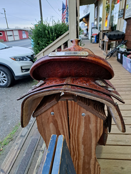 15" Vintage Circle Y Barrel Saddle