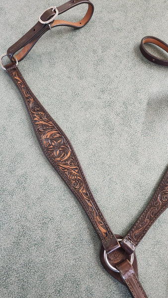Double J Tooled Leather Western breast collar