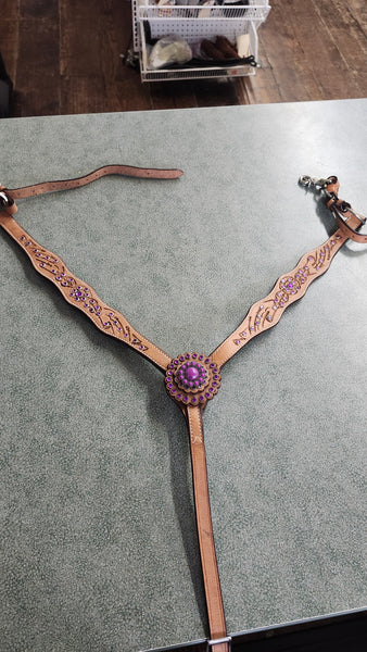 Tooled Leather Tack Set