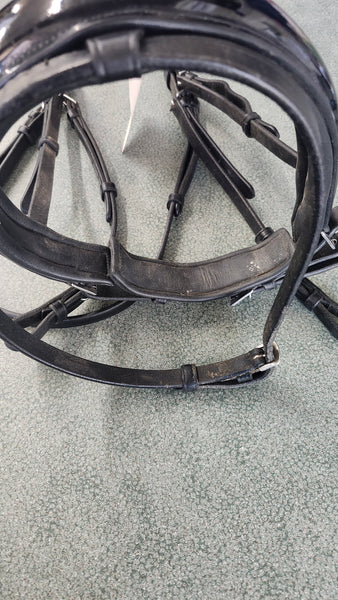 X-Full Solo Equine Dressage Bridle With Crystal Brow