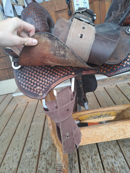 14.5" Double J Pozzi Pro Barrel Racing Saddle