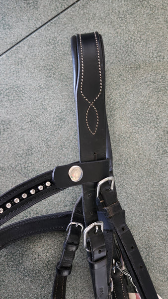 FULL Horze Ergonomic English Bridle with crystal browband