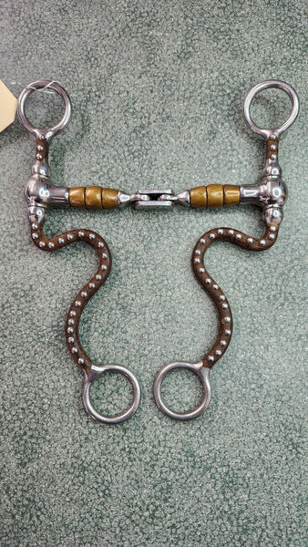 5" Shank with Copper rollers and antique silver dots