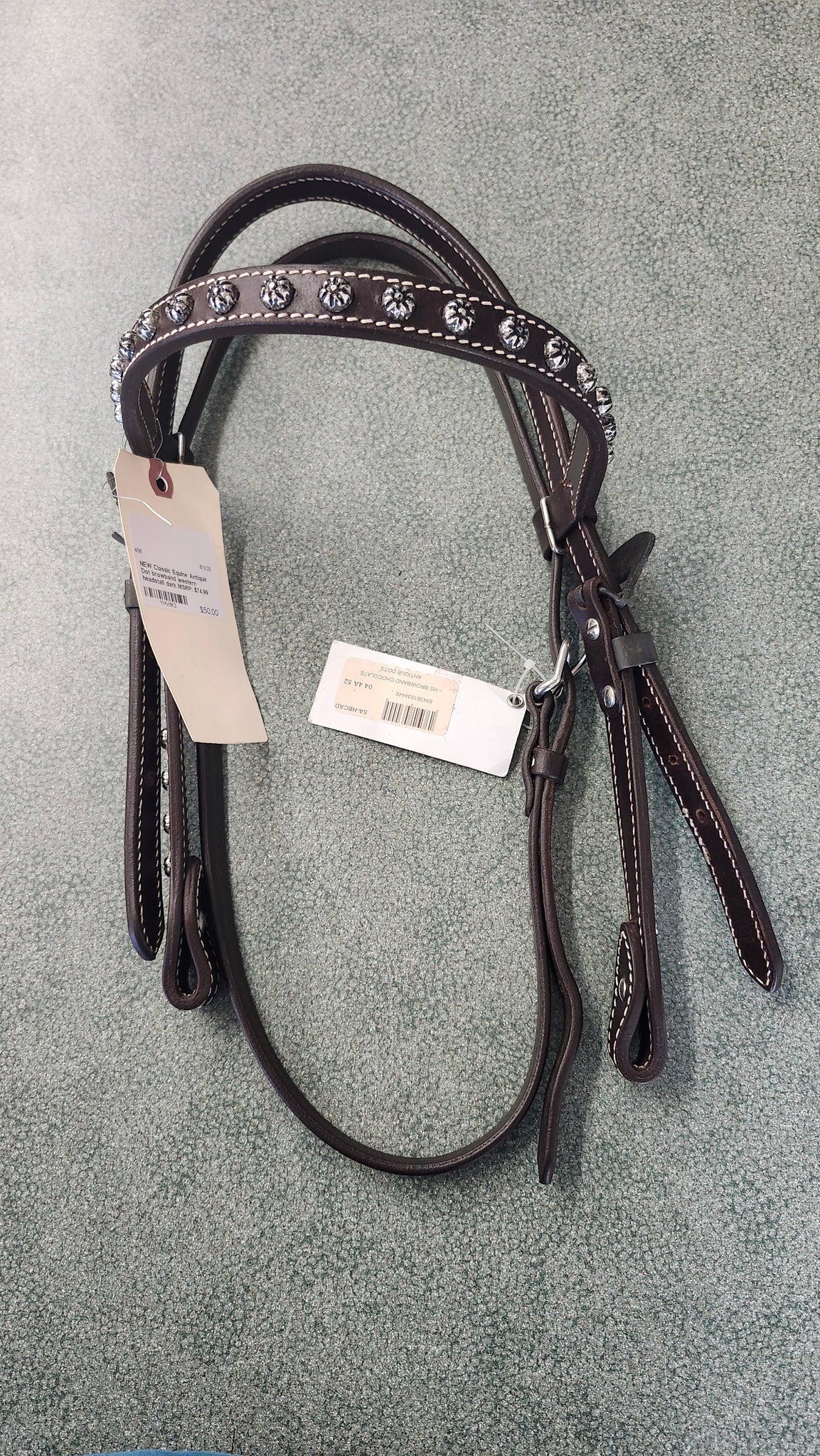 NEW Classic Equine Antique Dot Browband Western Headstall