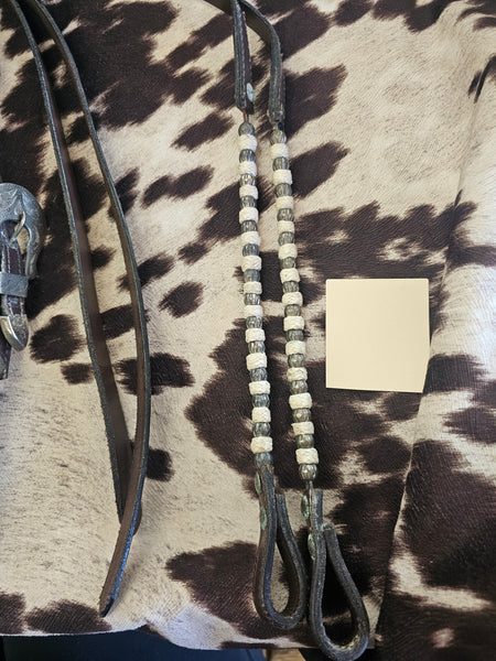 Western headstall with ferrules and matching split reins