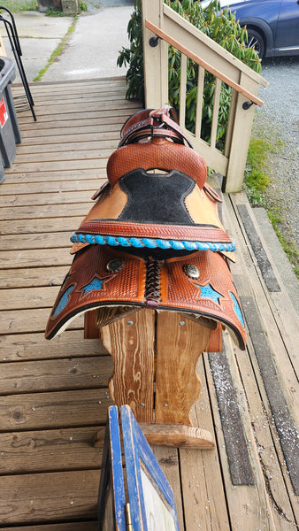ON TRIAL 15" Texas Saddlery Barrel Saddle Package