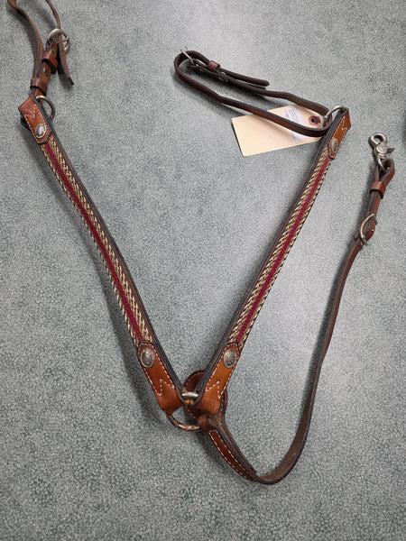 Western breast collar w/ horsehair & silver conchos