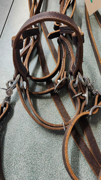 Custom Bitless Bridle with Split Reins