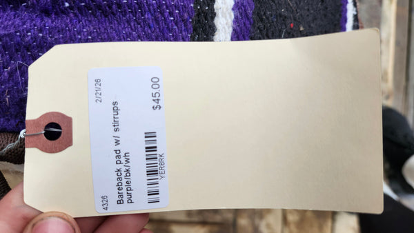 Fleece Lined Bareback Pad