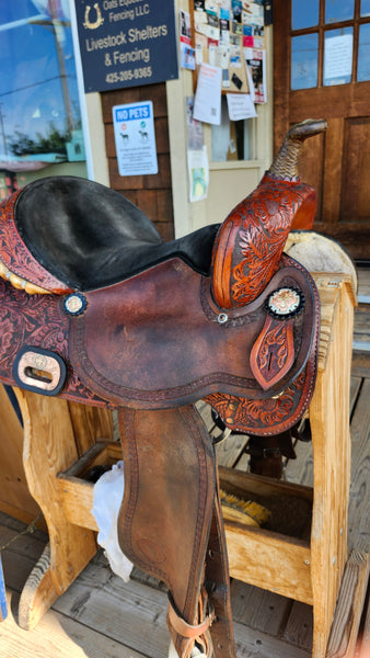 15" Hereford Tex Tan Barrel Saddle