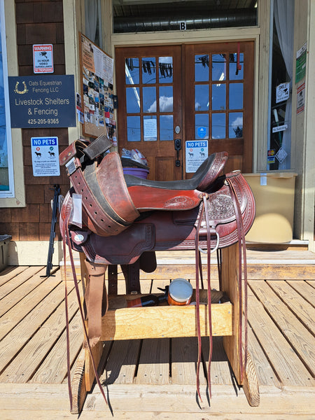 17" Circle Y Basket Flower Trail Saddle