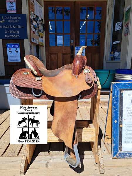 14" About the Horse Black Rhino Barrel Saddle