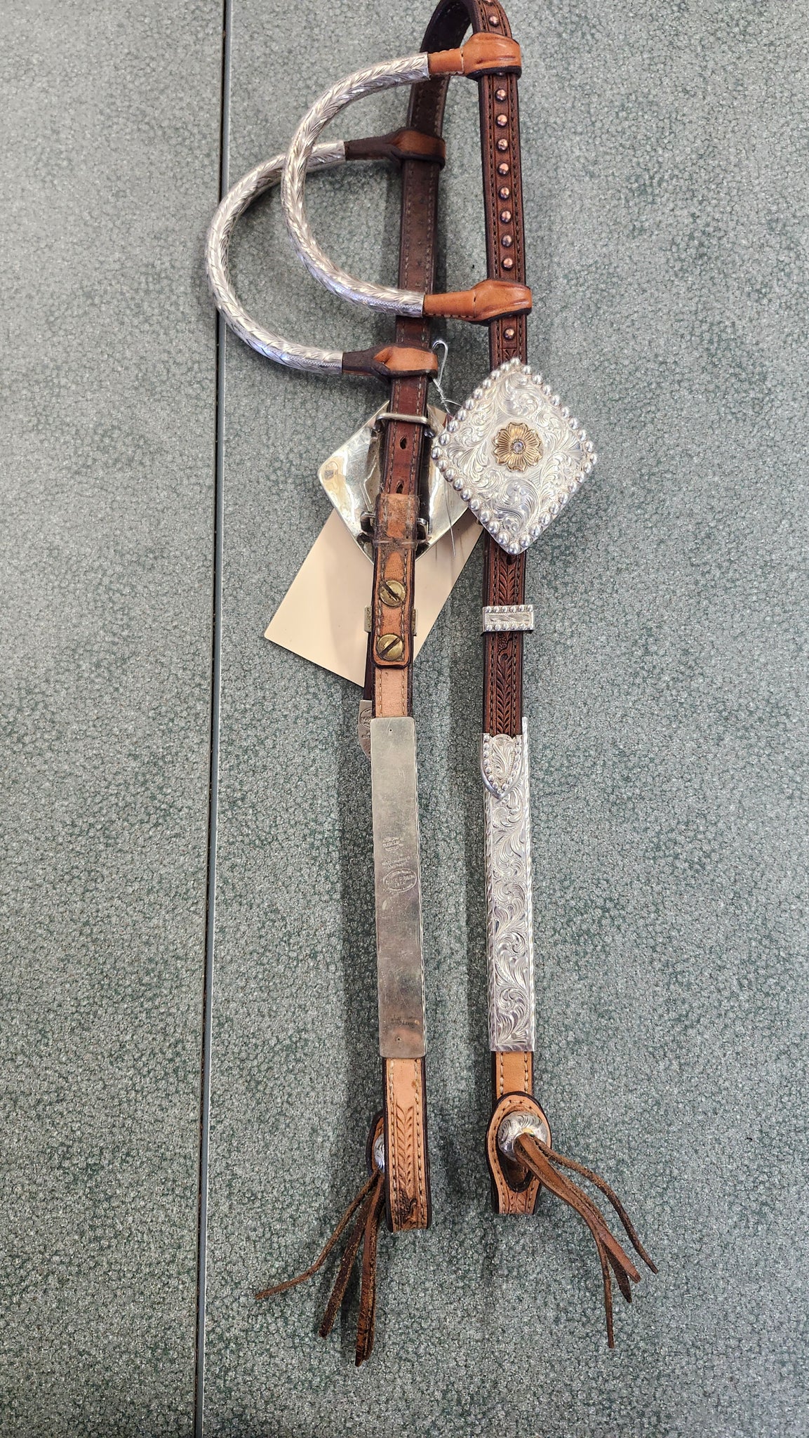 Blue Ribbon double ear Western show bridle