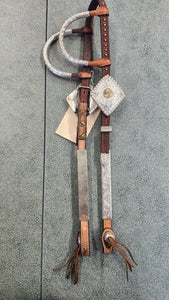 Blue Ribbon double ear Western show bridle