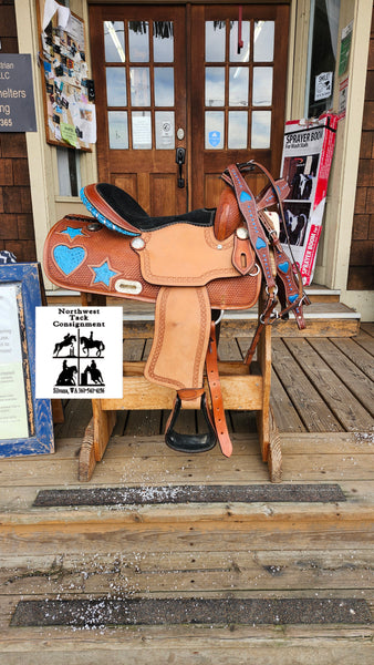 ON TRIAL 15" Texas Saddlery Barrel Saddle Package