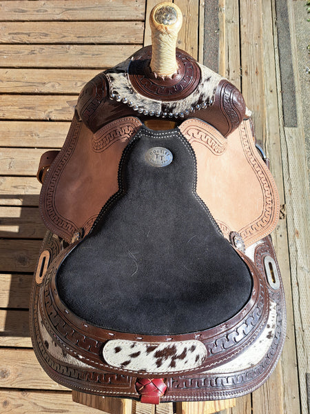 13" Double T Cowhide Barrel Saddle
