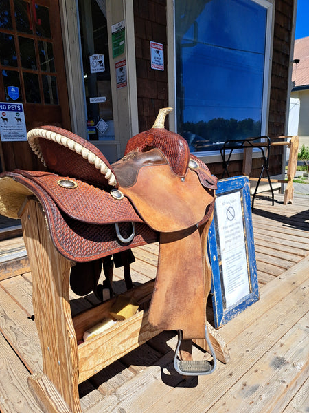14" About the Horse Black Rhino Barrel Saddle