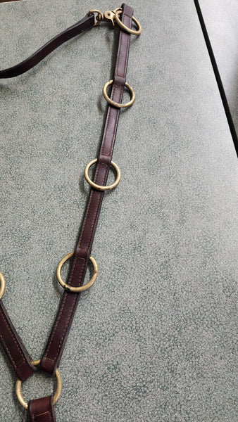 10 Ring Leather Training Martingale